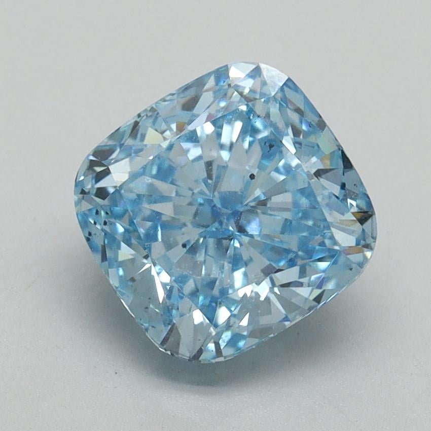 2.30 Ct. Fancy Vivid Blue Cushion Lab Grown Diamond