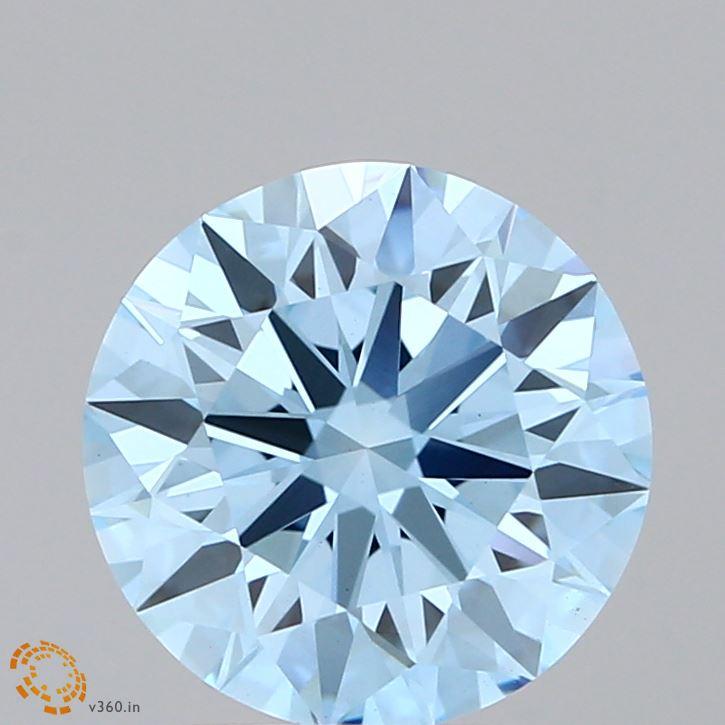 2.43 Ct. Fancy Vivid  Blue Round Lab Grown Diamond