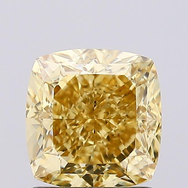 1.43 Ct. Fancy Intense  Yellow Cushion Lab Grown Diamond