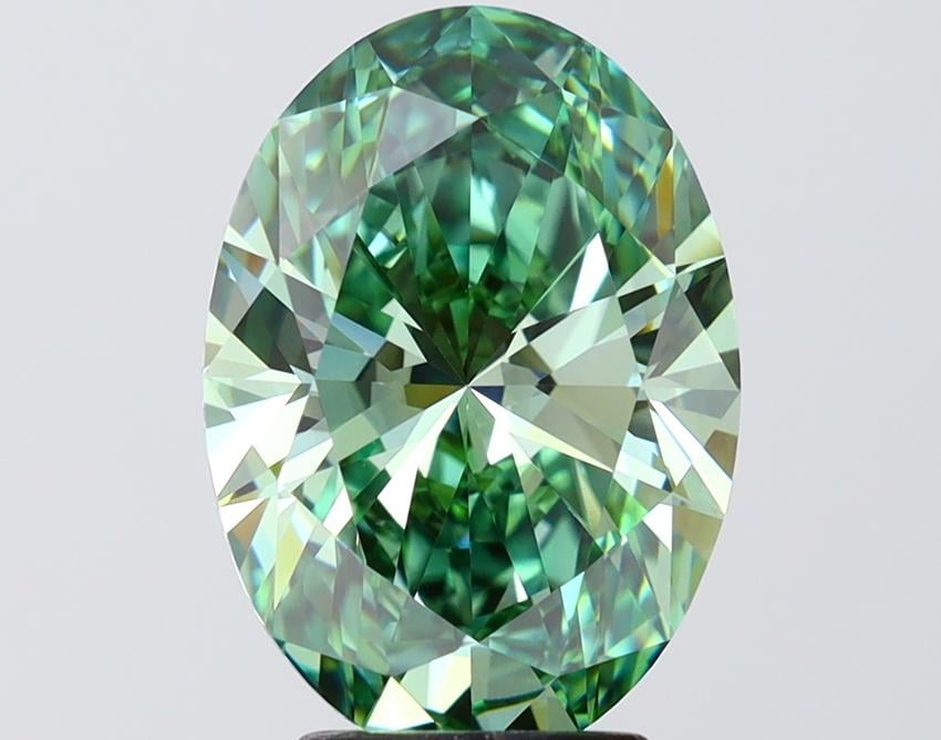 4.04 Ct. Fancy Vivid Green Oval Lab Grown Diamond