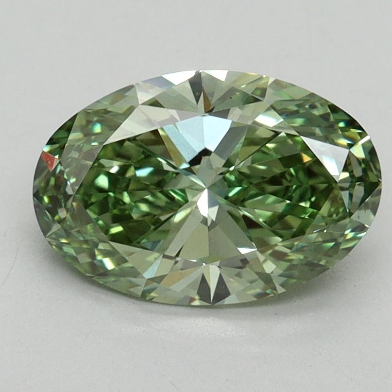 1.51 Ct. Fancy Vivid Green Oval Lab Grown Diamond