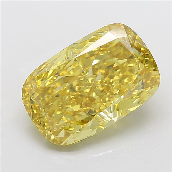 10.05 Ct. Fancy Vivid Yellow Cushion Lab Grown Diamond