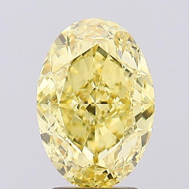 3.31 Ct. Fancy Vivid Yellow Oval Lab Grown Diamond