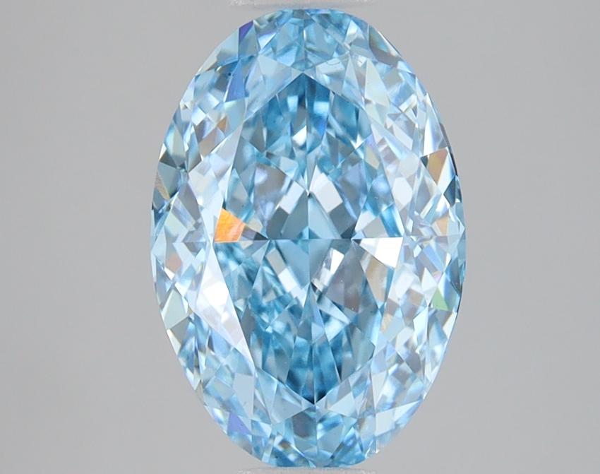 3.04 Ct. Fancy Vivid Blue Oval Lab Grown Diamond
