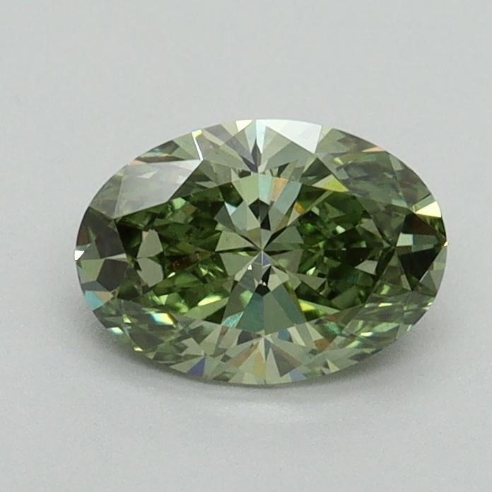 0.75 Ct. Fancy Vivid Green Oval Lab Grown Diamond