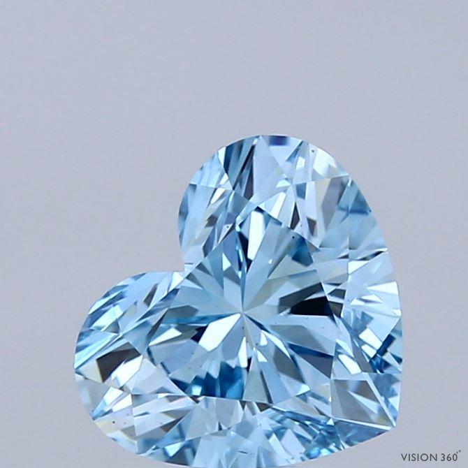 1.45 Ct. Fancy Vivid Blue Heart Lab Grown Diamond