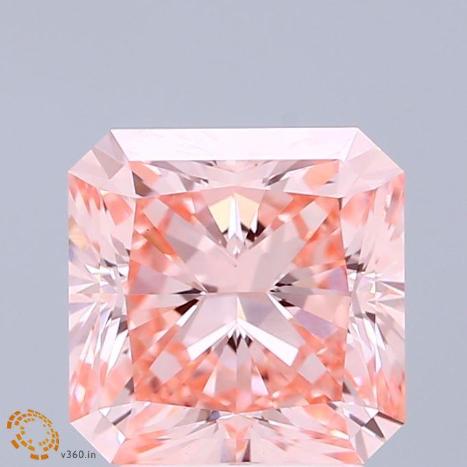 3.01 Ct. Fancy Intense Pink Radiant Lab Grown Diamond