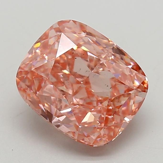 4.09 Ct. Fancy Vivid  Pink Cushion Lab Grown Diamond