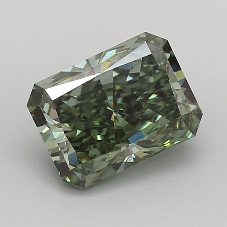 3.55 Ct. Fancy Vivid  Green Radiant Lab Grown Diamond