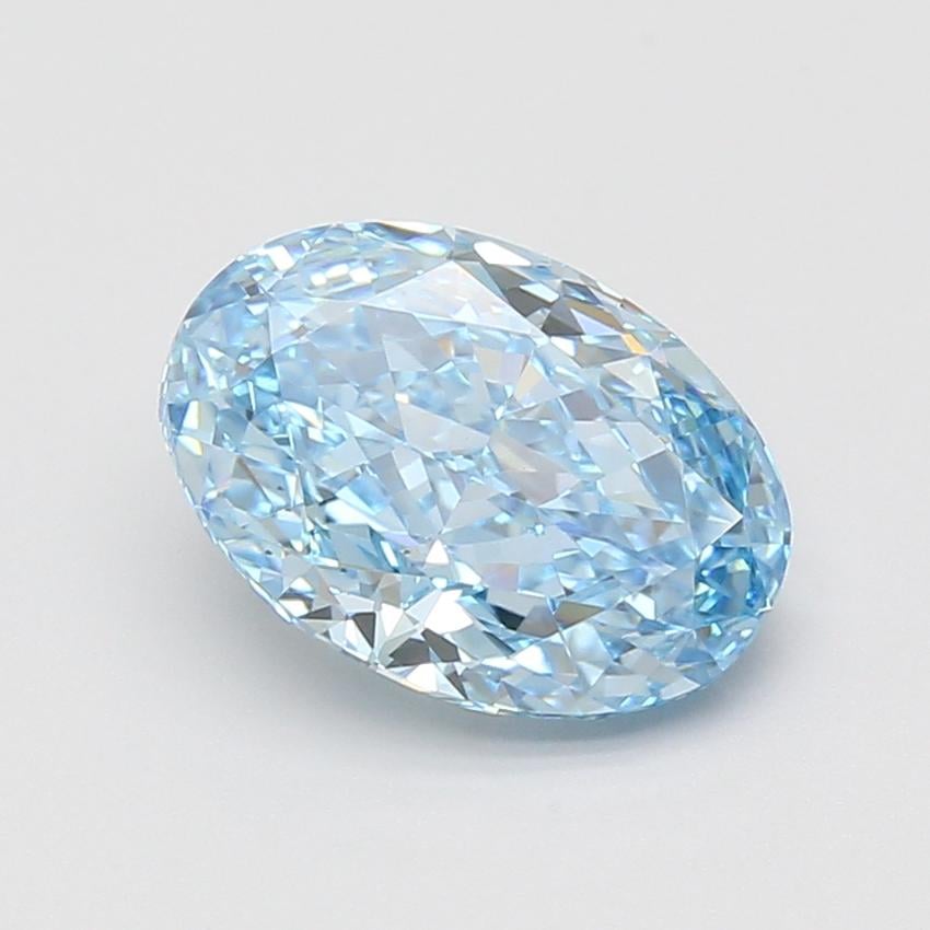 3.10 Ct. Fancy Vivid Blue Oval Lab Grown Diamond