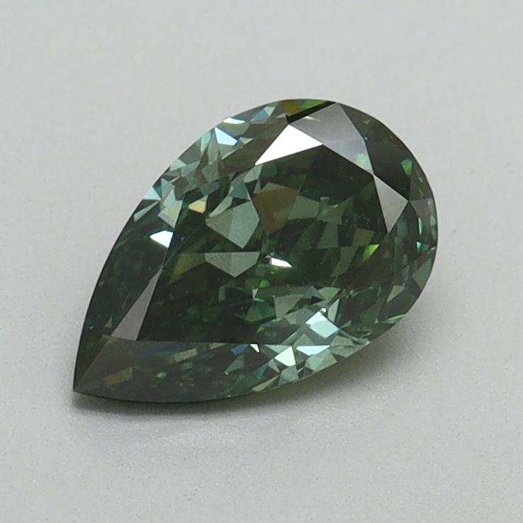 0.82 Ct. Fancy Vivid Green Pear Lab Grown Diamond