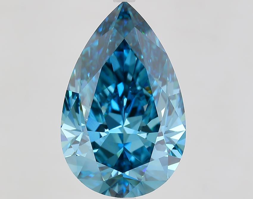 10.63 Ct. Fancy Vivid Blue Pear Lab Grown Diamond