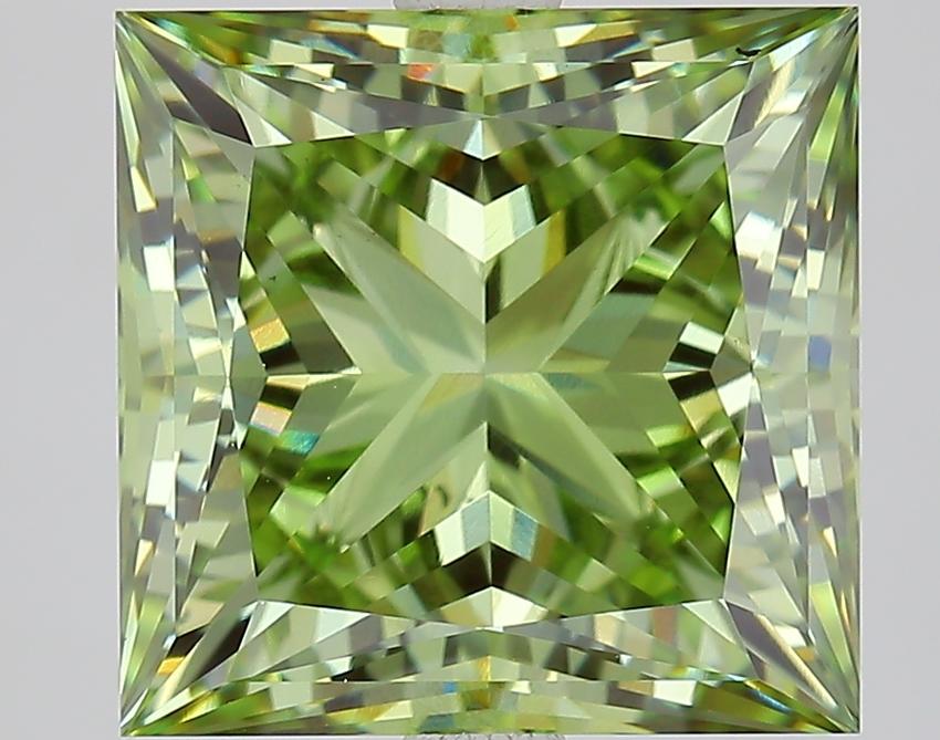 5.39 Ct. Fancy Vivid Green Princess Lab Grown Diamond