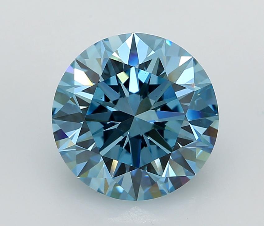5.38 Ct. Fancy Vivid  Blue Round Lab Grown Diamond
