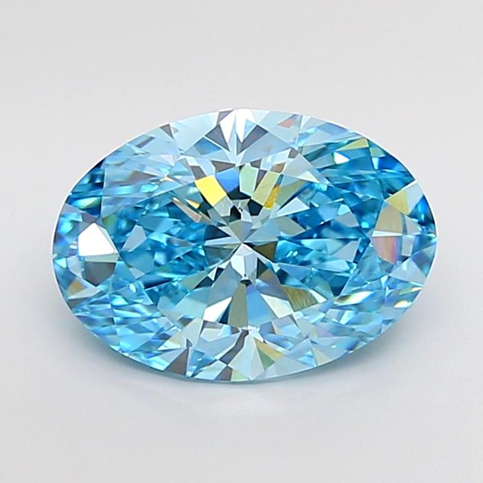 3.22 Ct. Fancy Vivid Blue Oval Lab Grown Diamond