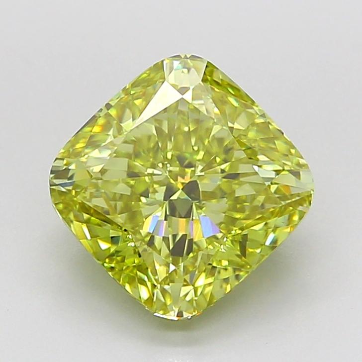 3.50 Ct. Fancy Intense  Yellow Cushion Lab Grown Diamond