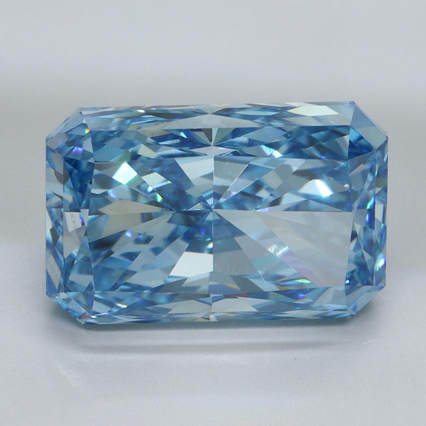 10.88 Ct. Fancy Vivid Malibu Blue Radiant Lab Grown Diamond