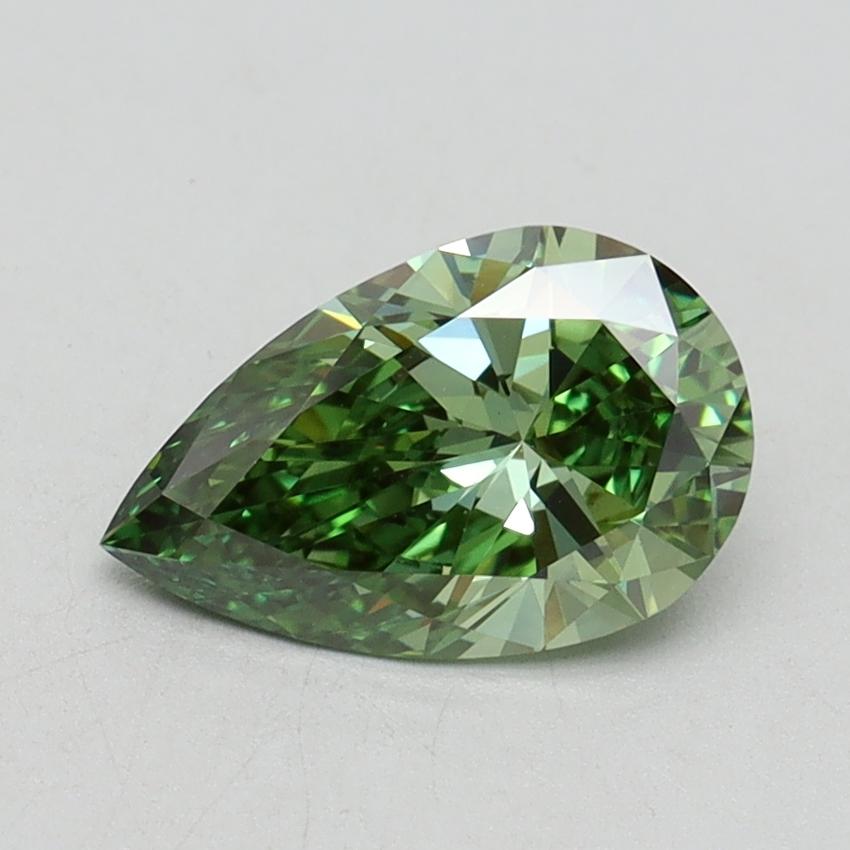 1.08 Ct. Fancy Vivid Green Pear Lab Grown Diamond