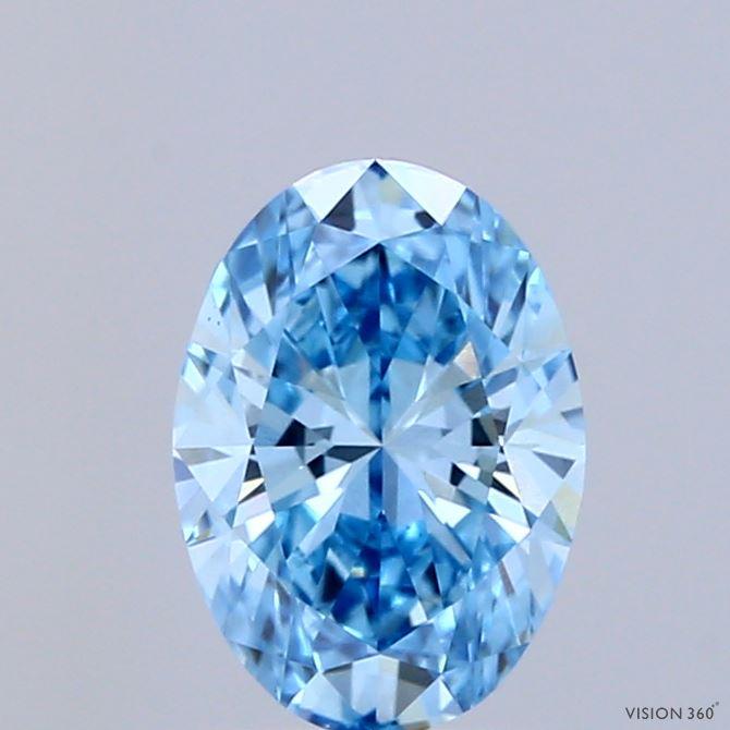 1.10 Ct. Fancy Vivid Blue Oval Lab Grown Diamond