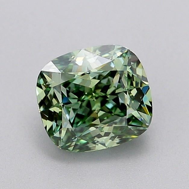 1.50 Ct. Fancy Vivid Green Cushion Lab Grown Diamond