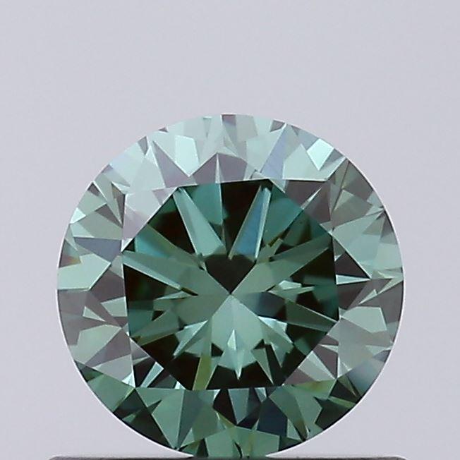 0.55 Ct. Fancy Vivid Green Round Lab Grown Diamond