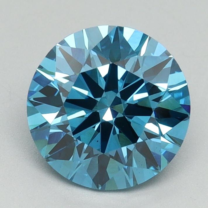 1.61 Ct. Fancy Vivid Blue Round Lab Grown Diamond