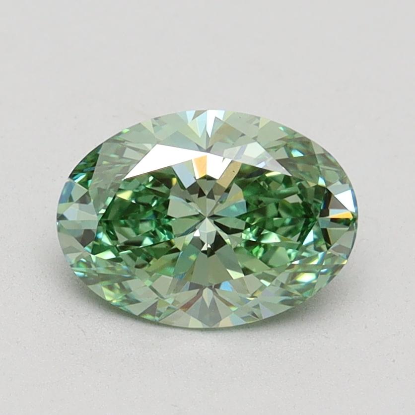 1.15 Ct. Fancy Vivid Green Oval Lab Grown Diamond