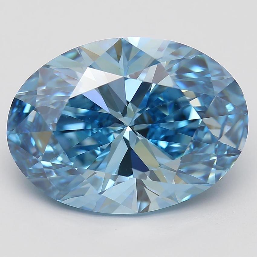 3.59 Ct. Fancy Vivid Blue Oval Lab Grown Diamond