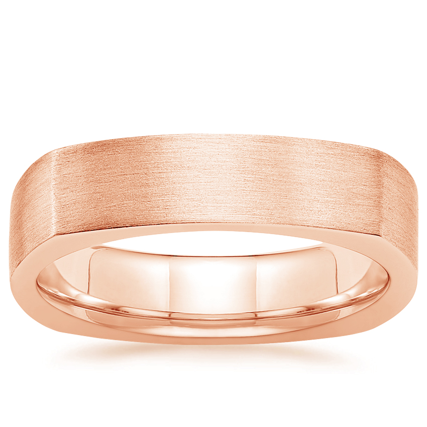 Rose Gold Euro Square Wedding Ring