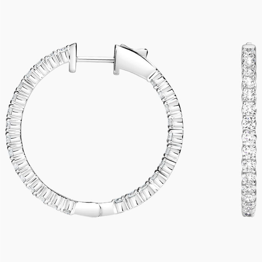 Bliss Lab Created Diamond Hoop Earrings (2 ct. tw.) in 14K White Gold