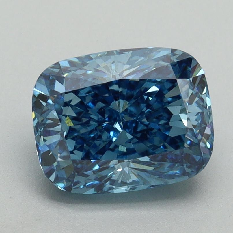 2.10 Ct. Fancy Vivid Blue Cushion Lab Grown Diamond