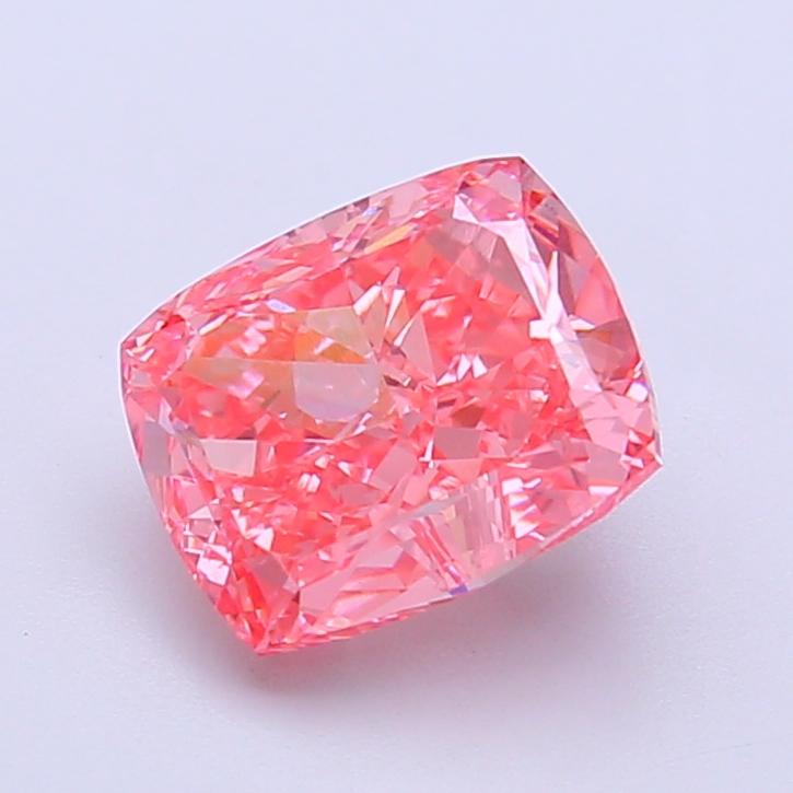 2.27 Ct. Fancy Vivid Pink Cushion Lab Grown Diamond
