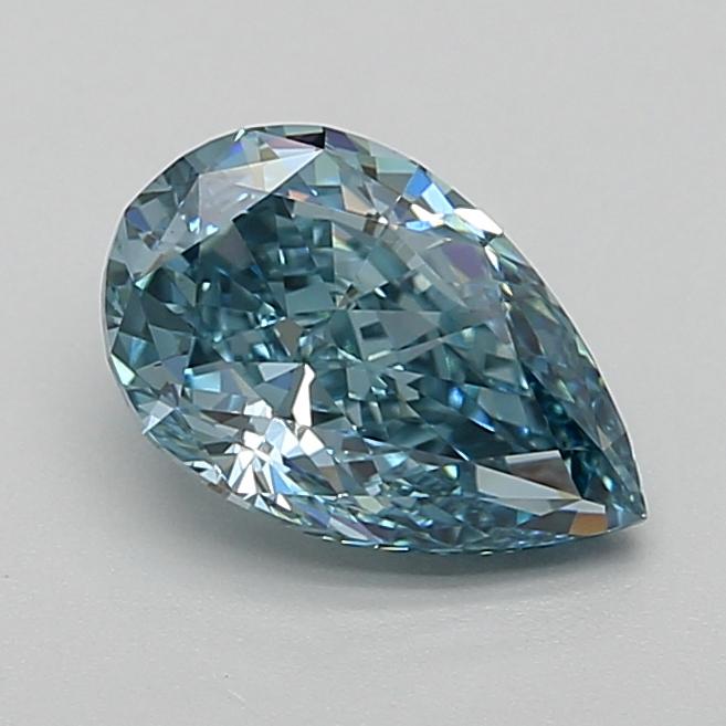 1.55 Ct. Fancy Vivid Greenish Blue Pear Lab Grown Diamond