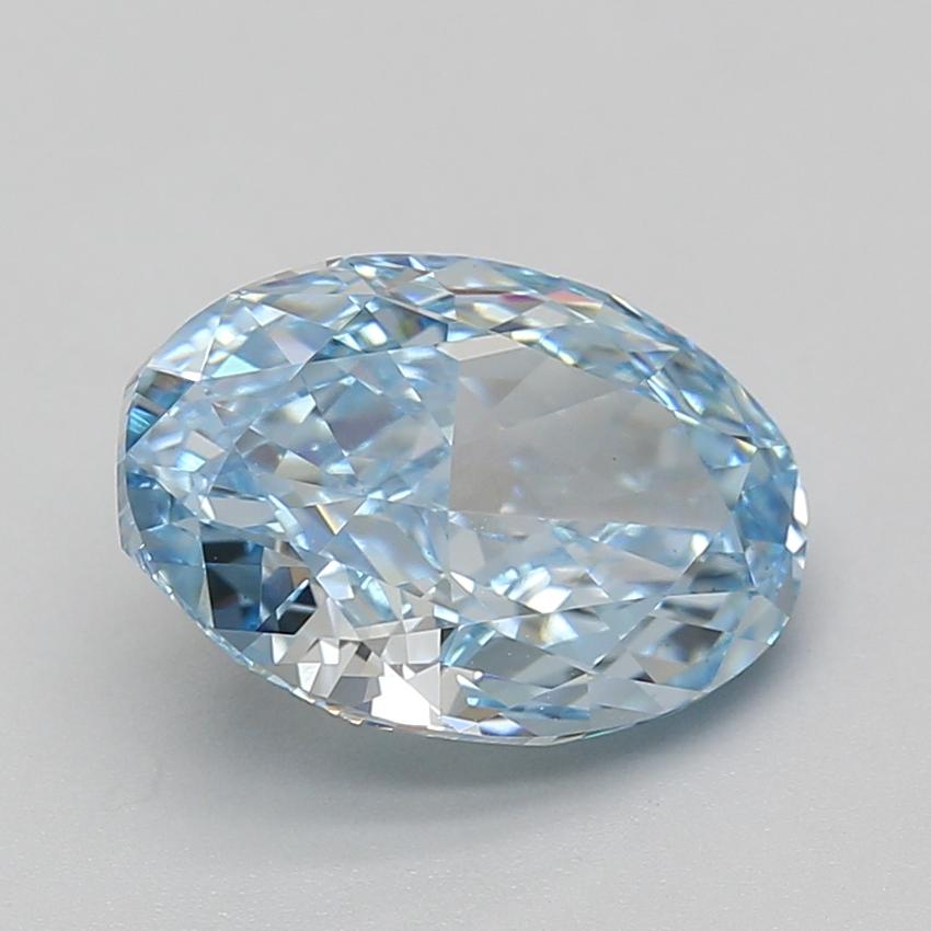 4.06 Ct. Fancy Vivid Blue Oval Lab Grown Diamond
