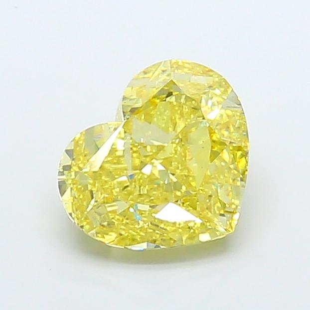 4.19 Ct. Fancy Vivid  Yellow Heart Lab Grown Diamond