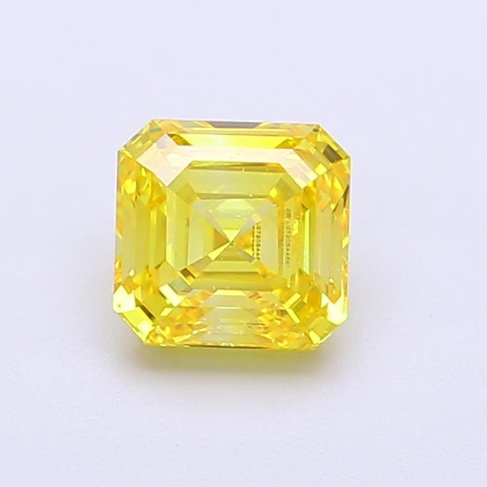 1.01 Ct. Fancy Vivid Yellow Asscher Lab Grown Diamond