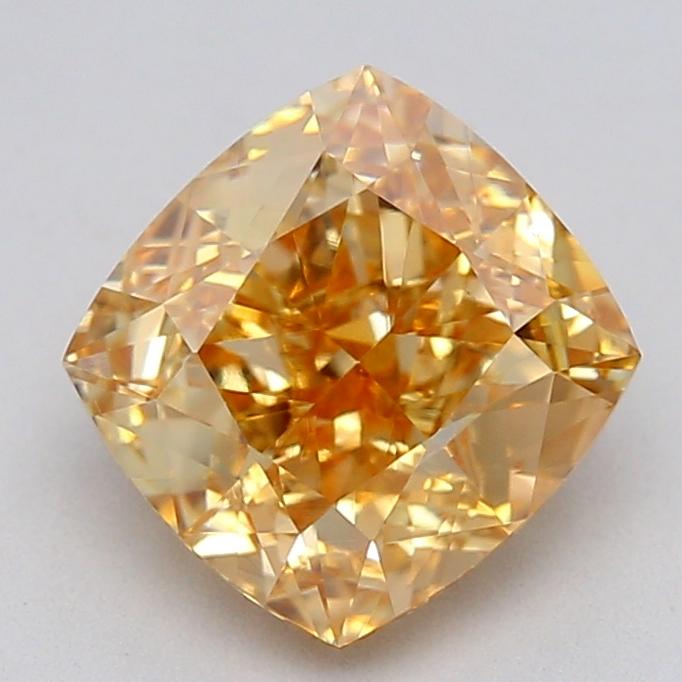 1.49 Ct. Fancy Intense Yellow Orange Cushion Lab Grown Diamond