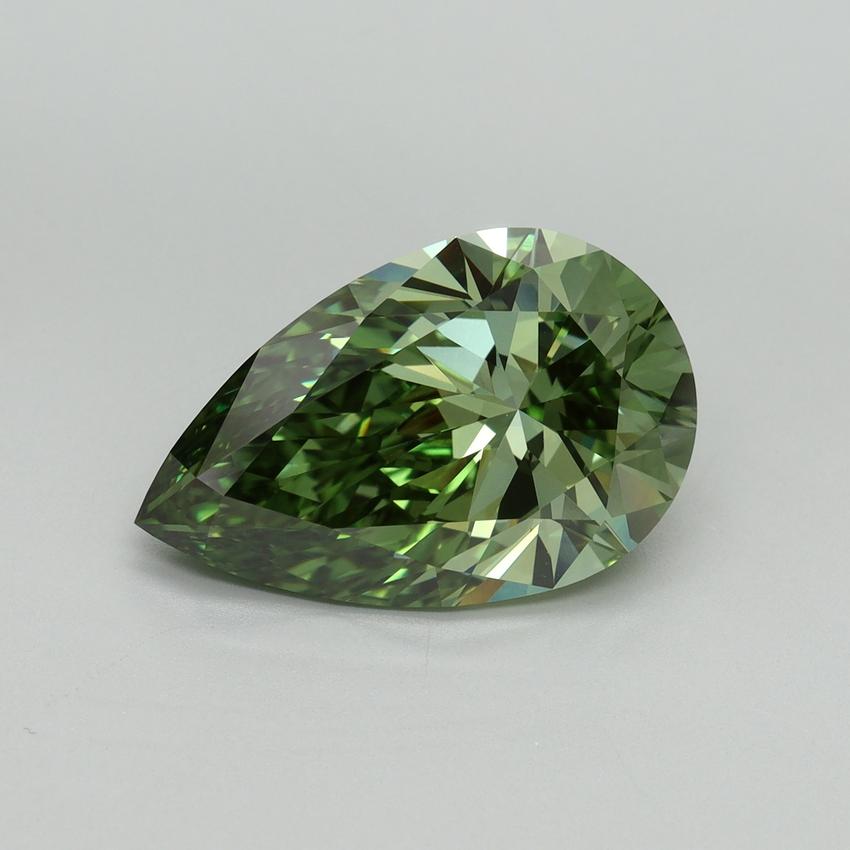 5.09 Ct. Fancy Vivid Green Pear Lab Grown Diamond