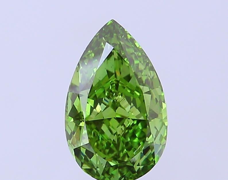 2.02 Ct. Fancy Vivid Green Pear Lab Grown Diamond