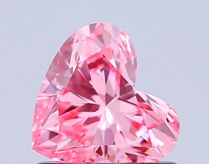 0.76 Ct. Fancy Vivid Pink Heart Lab Grown Diamond