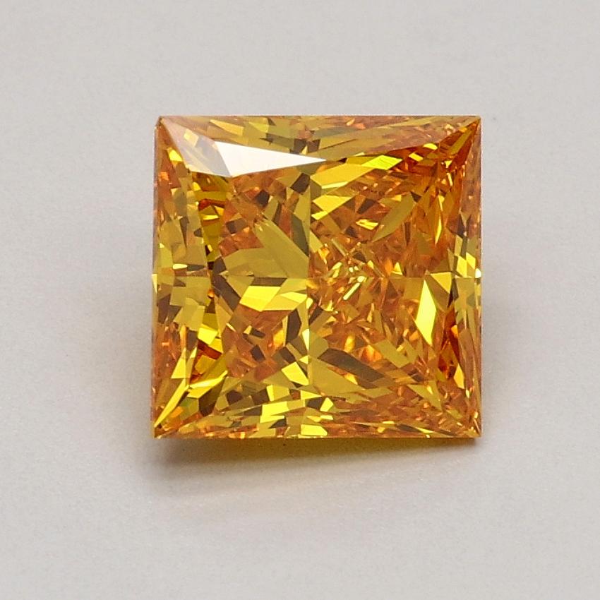 1.19 Ct. Fancy Vivid Yellowish Orange Princess Lab Grown Diamond