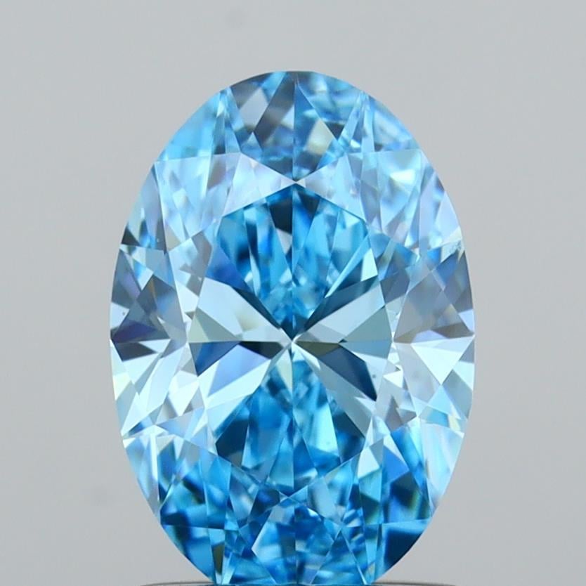 1.00 Ct. Fancy Vivid Blue Oval Lab Grown Diamond