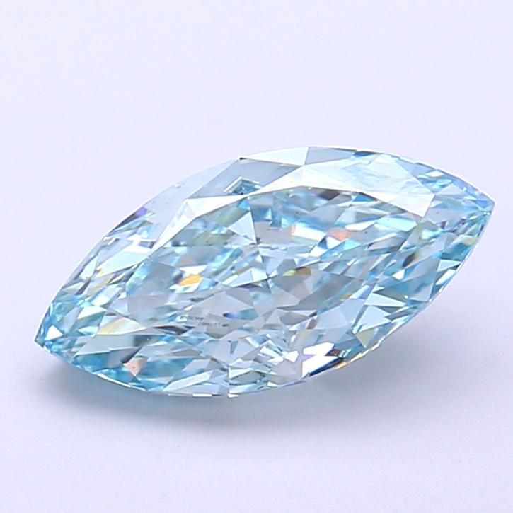 2.02 Ct. Fancy Intense Greenish Blue Marquise Lab Grown Diamond
