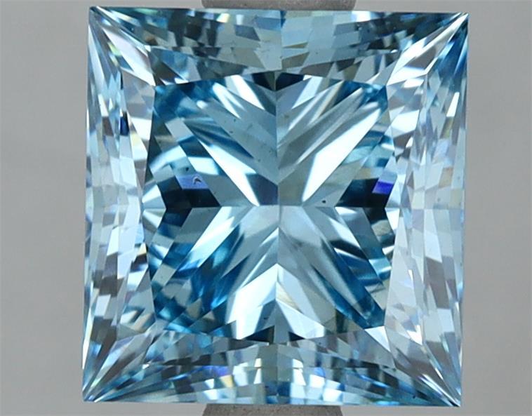 3.08 Ct. Fancy Vivid Blue Princess Lab Grown Diamond