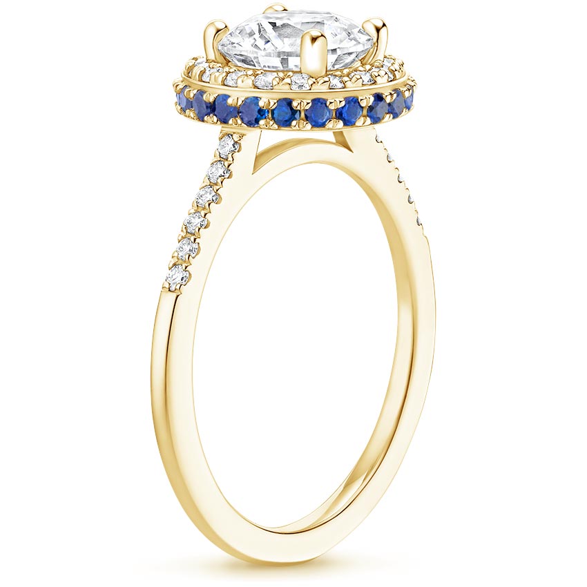18K Yellow Gold Circa Diamond Ring with Sapphire Accents (1/4 ct. tw.), large side view