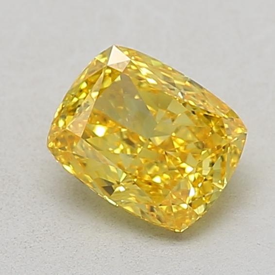 1.29 Ct. Fancy Vivid Yellow Cushion Lab Grown Diamond