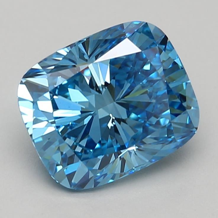 1.94 Ct. Fancy Vivid Blue Cushion Lab Grown Diamond