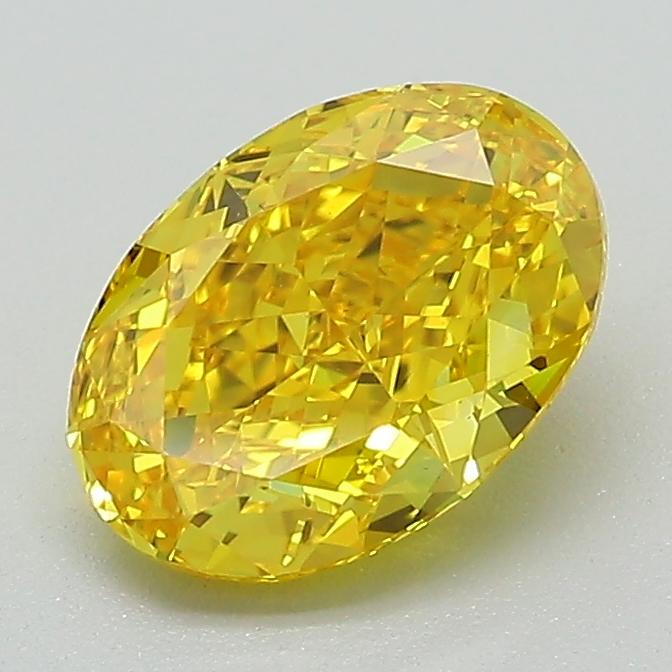 1.61 Ct. Fancy Vivid Yellow Oval Lab Grown Diamond