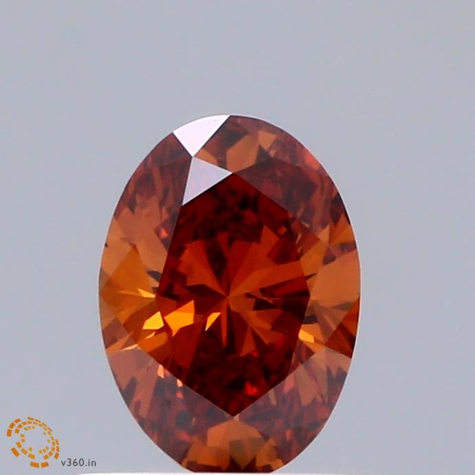 0.53 Ct. Fancy Vivid Orange Oval Lab Grown Diamond
