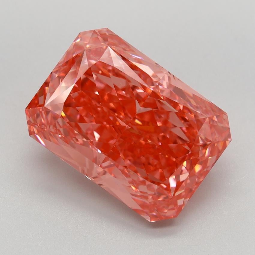 6.12 Ct. Fancy Vivid Pink Radiant Lab Grown Diamond
